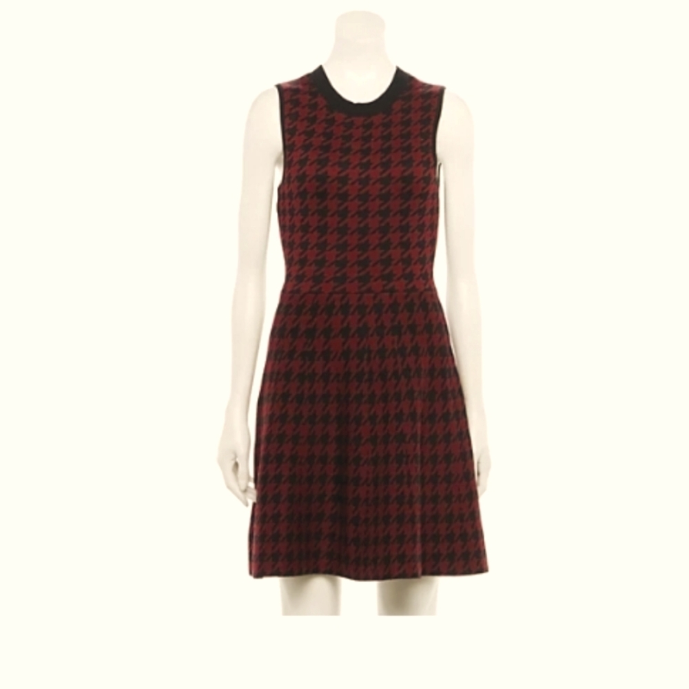 Black and red houndstooth dress